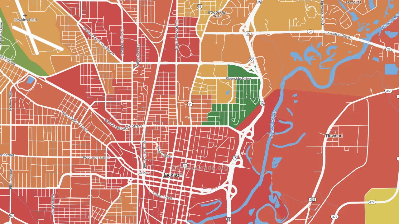 39202, MS Map of Drug-Related Crime Rates