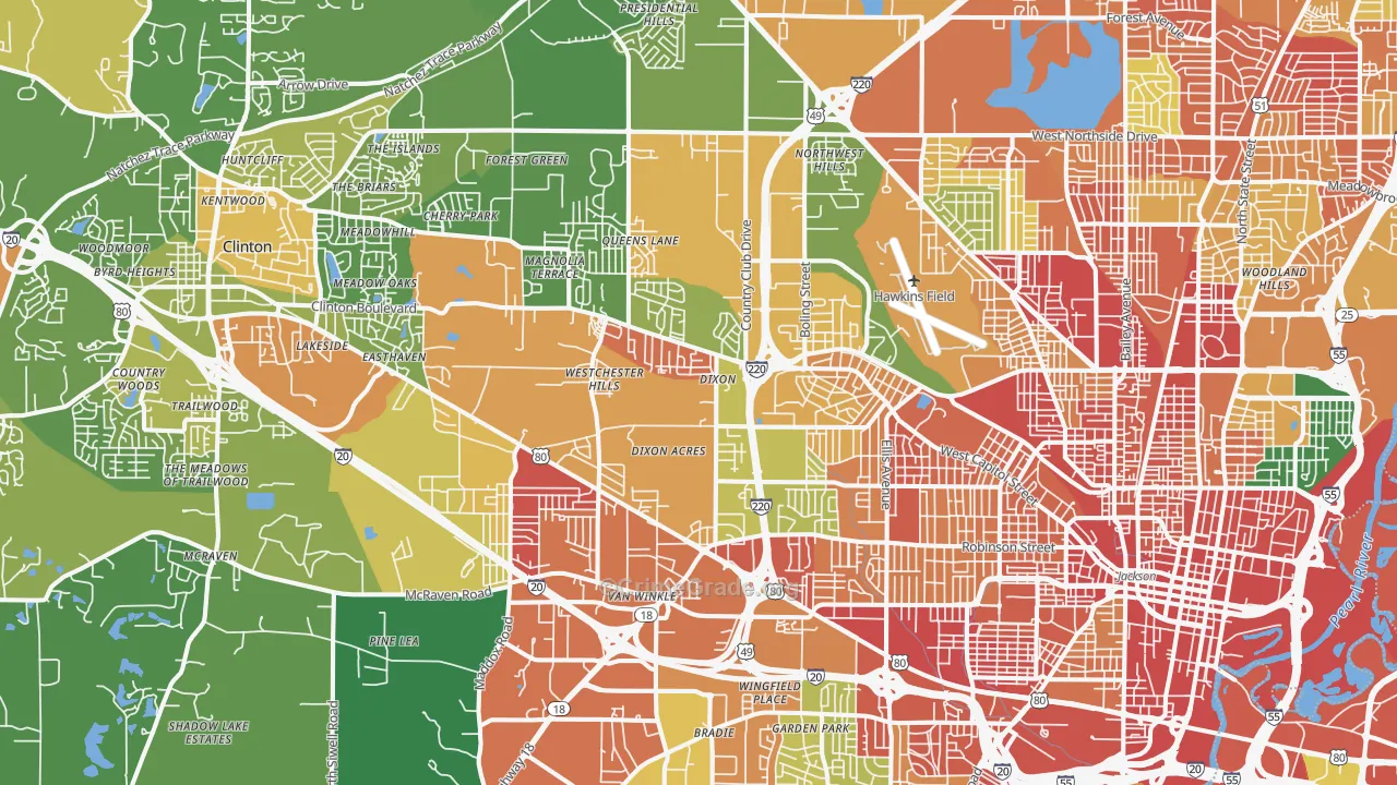 39209, MS Map of Drug-Related Crime Rates