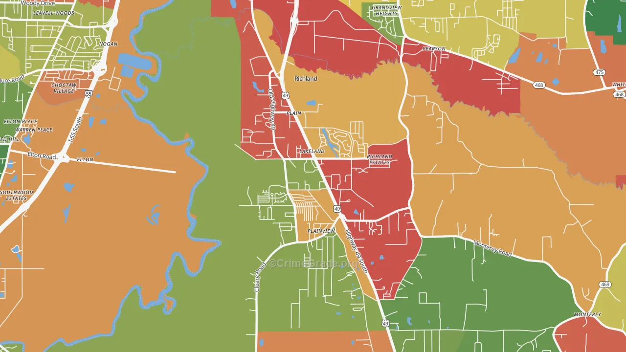 39218, MS Map of Drug-Related Crime Rates