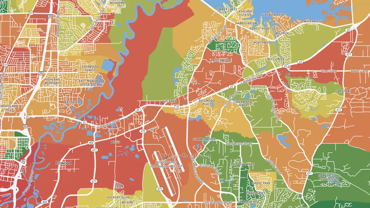39232, MS Map of Drug-Related Crime Rates
