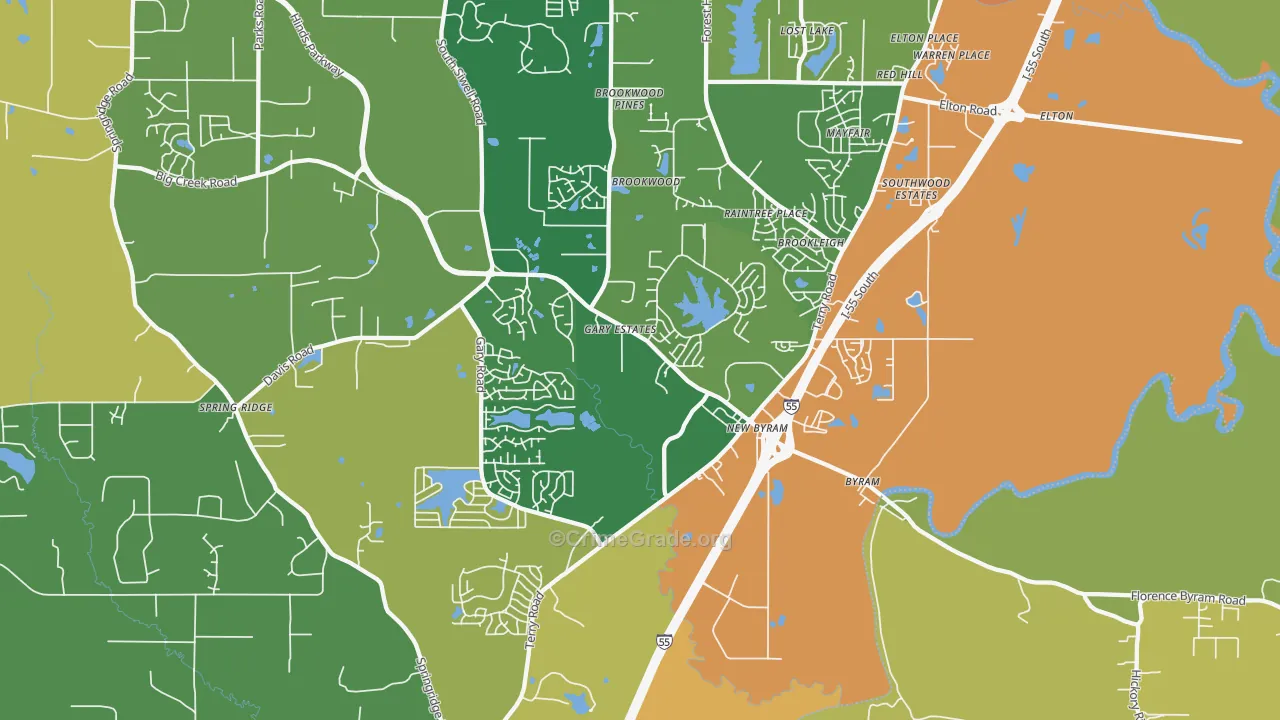 39272, MS Map of Drug-Related Crime Rates