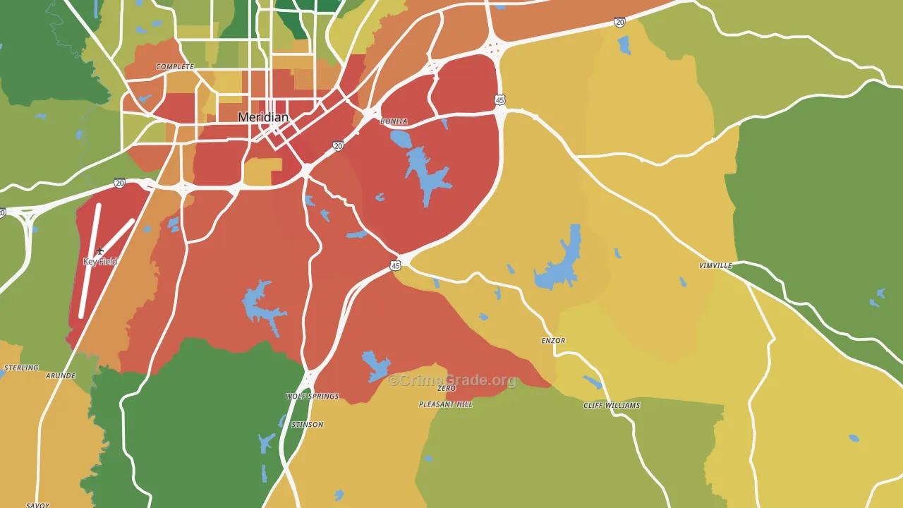 39301, MS Map of Drug-Related Crime Rates
