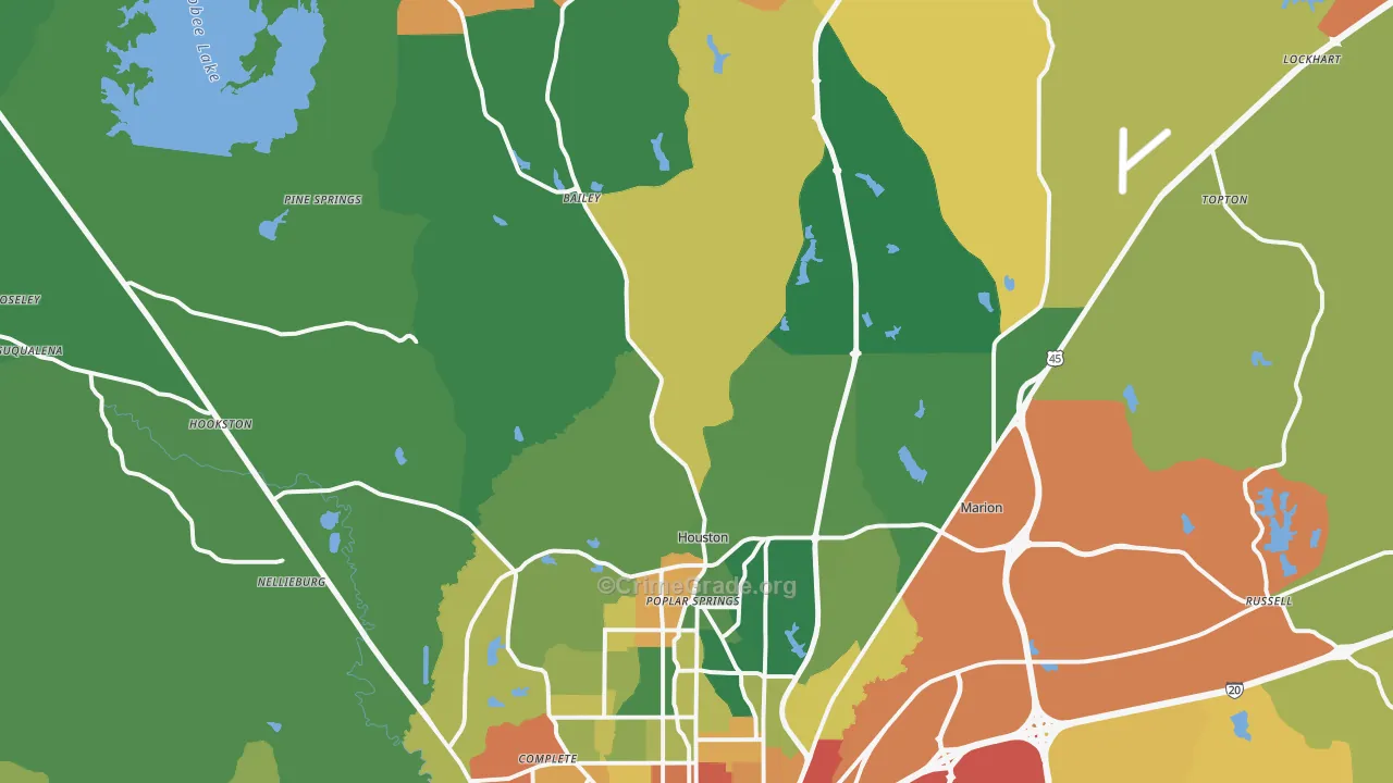 39305, MS Map of Drug-Related Crime Rates
