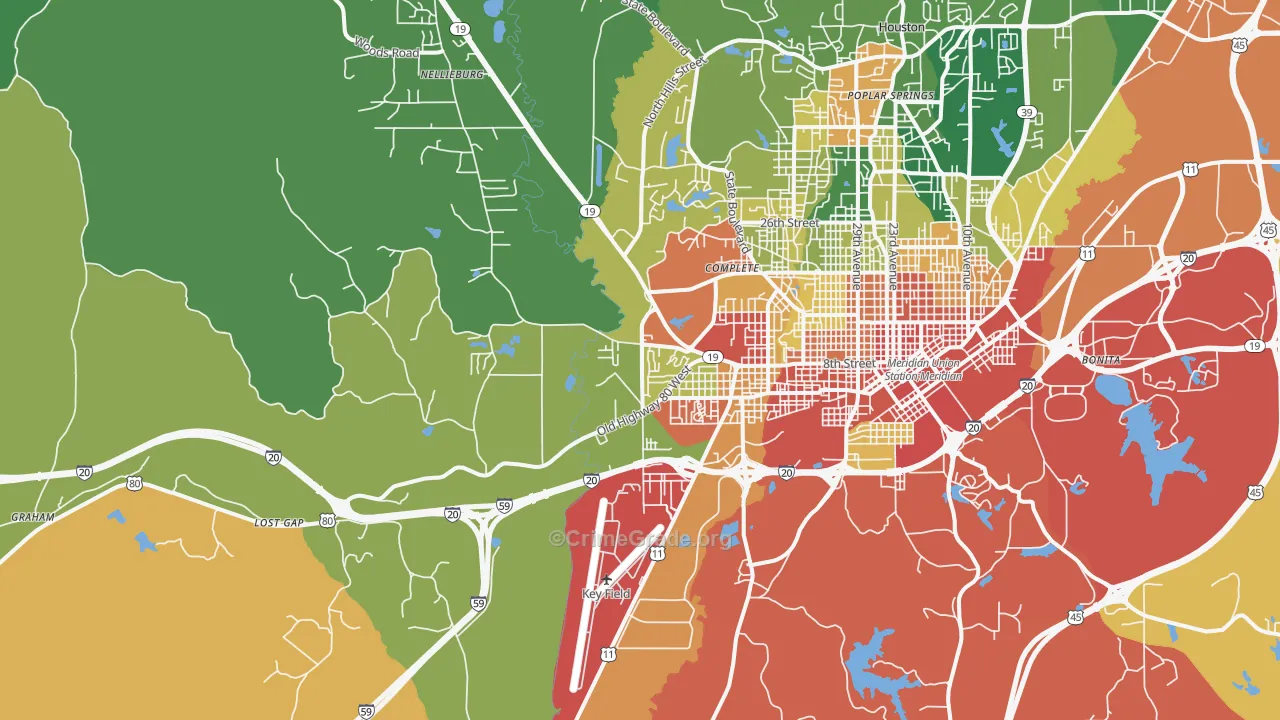39307, MS Map of Drug-Related Crime Rates