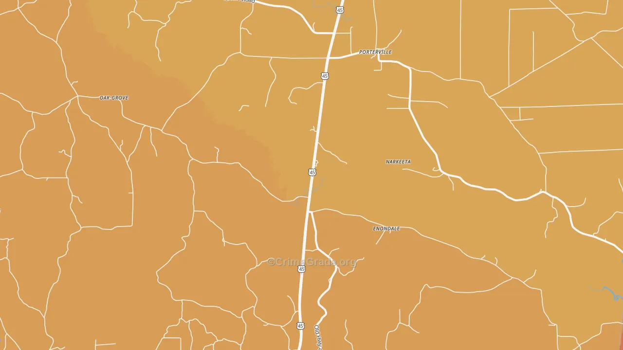 39352, MS Map of Drug-Related Crime Rates