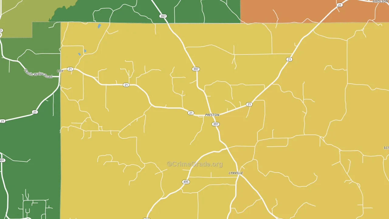 39354, MS Map of Drug-Related Crime Rates