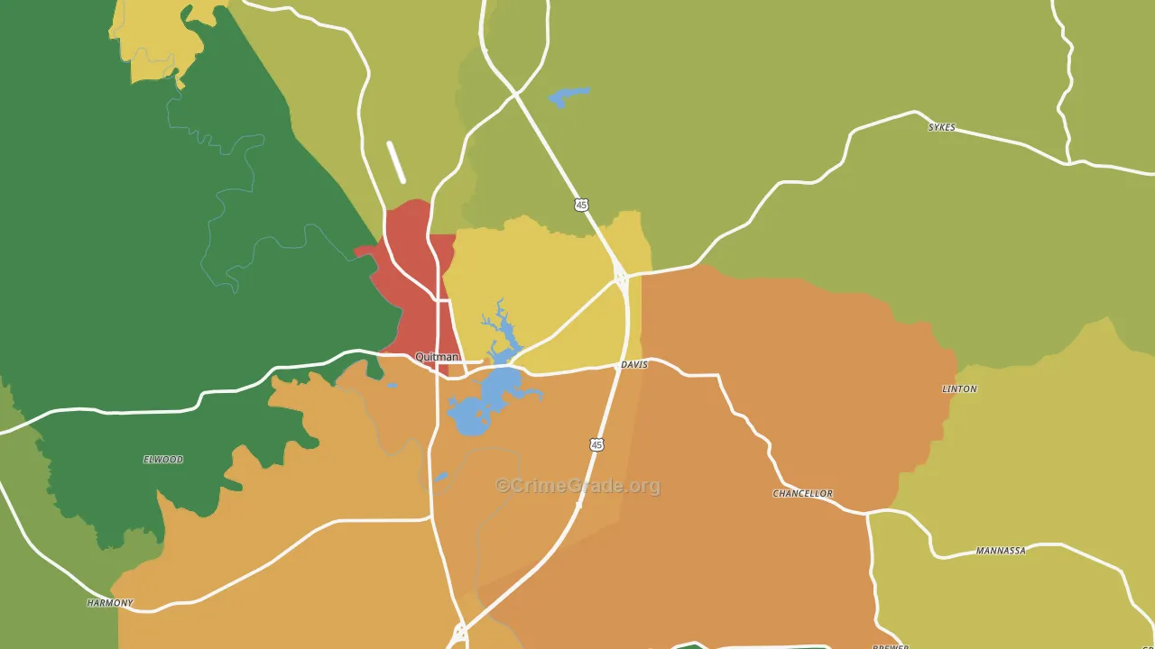 39355, MS Map of Drug-Related Crime Rates
