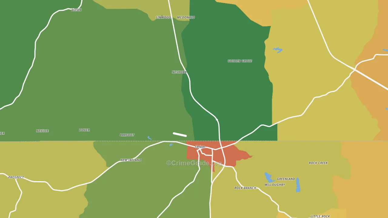 39365, MS Map of Drug-Related Crime Rates
