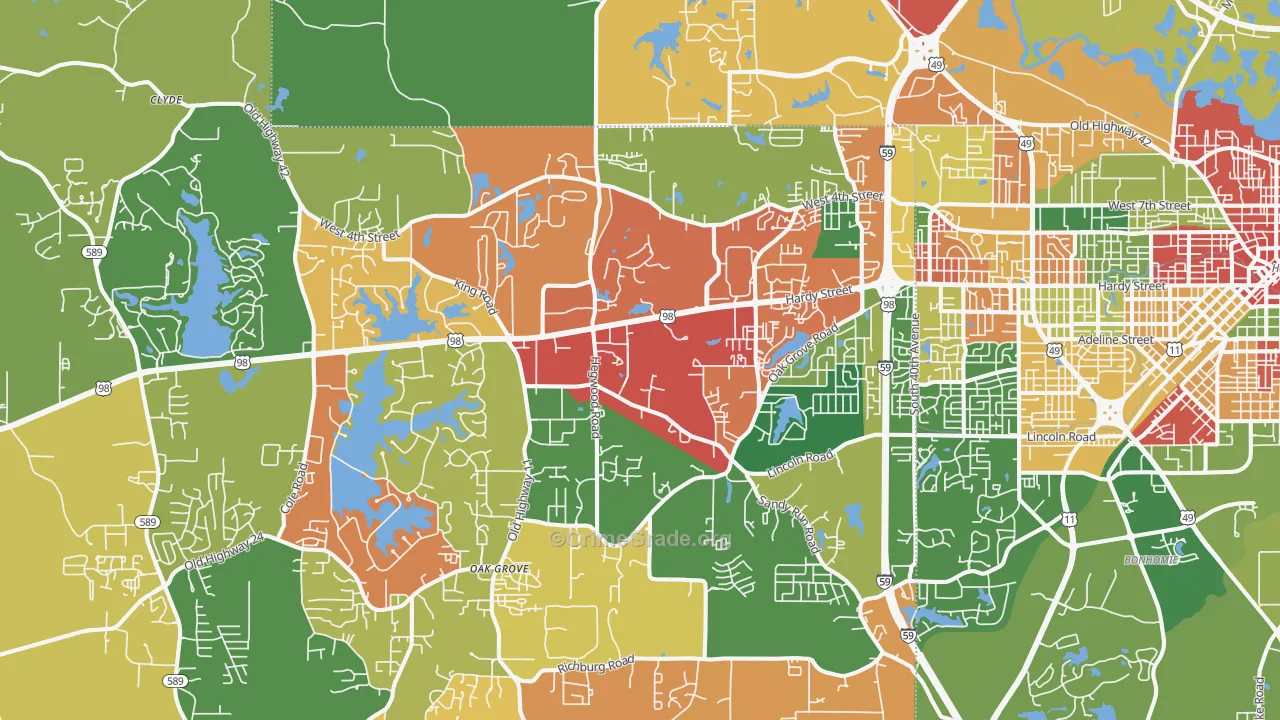 39402, MS Map of Drug-Related Crime Rates