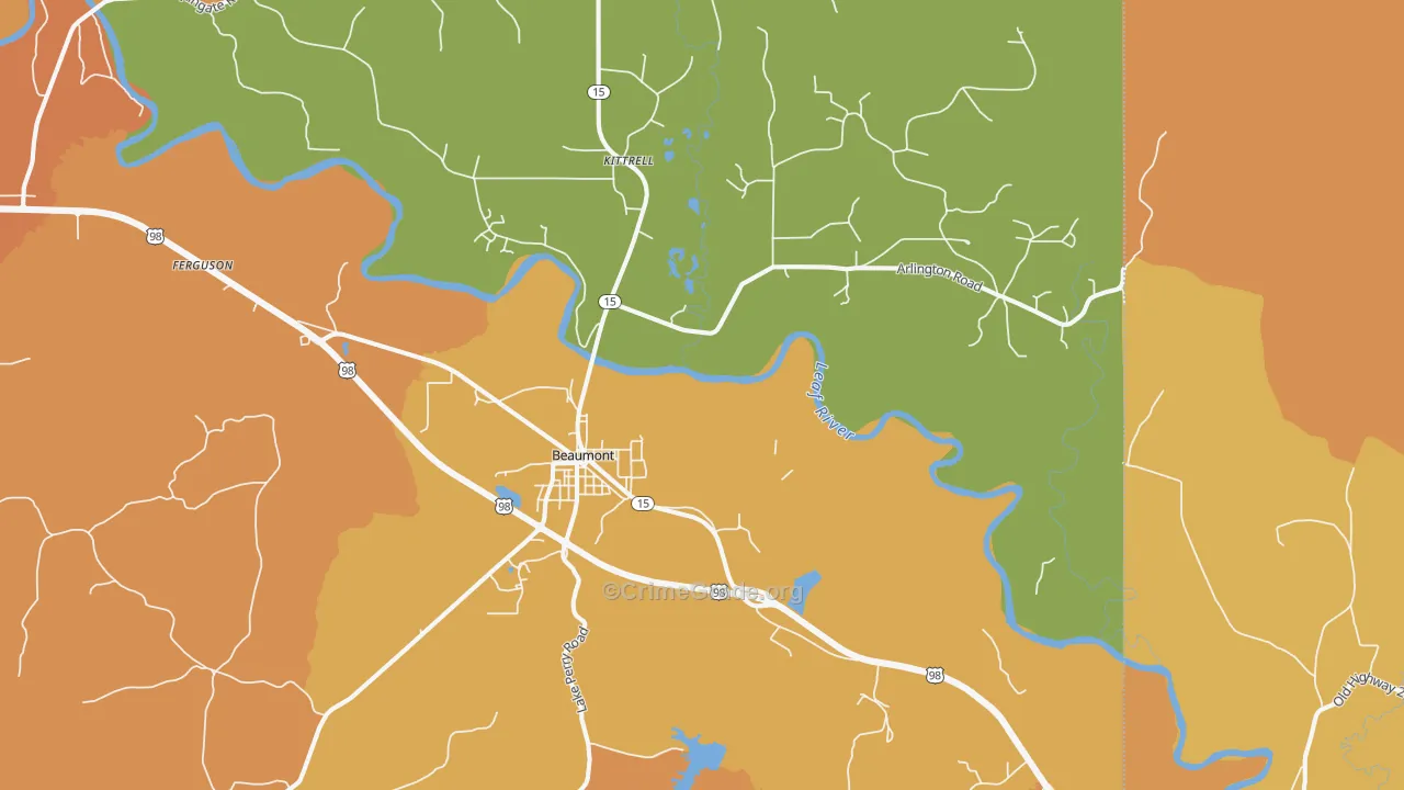 39423, MS Map of Drug-Related Crime Rates