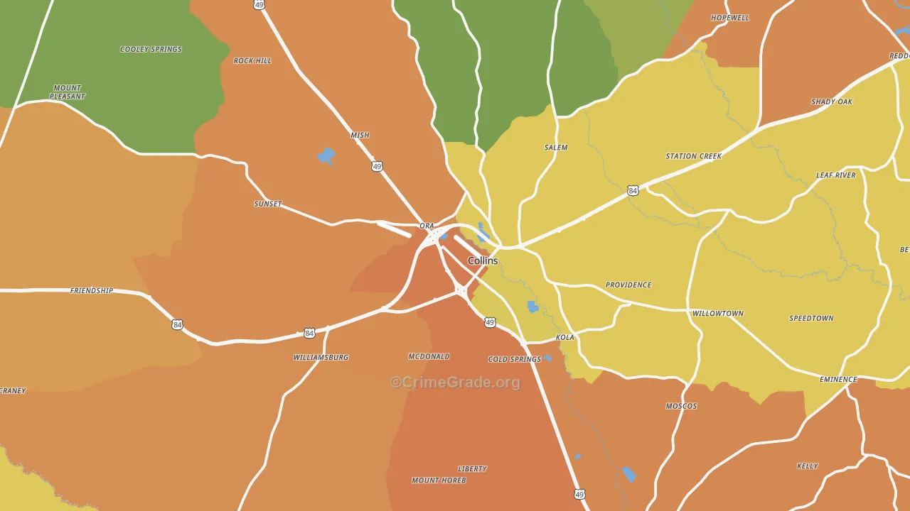 39428, MS Map of Drug-Related Crime Rates