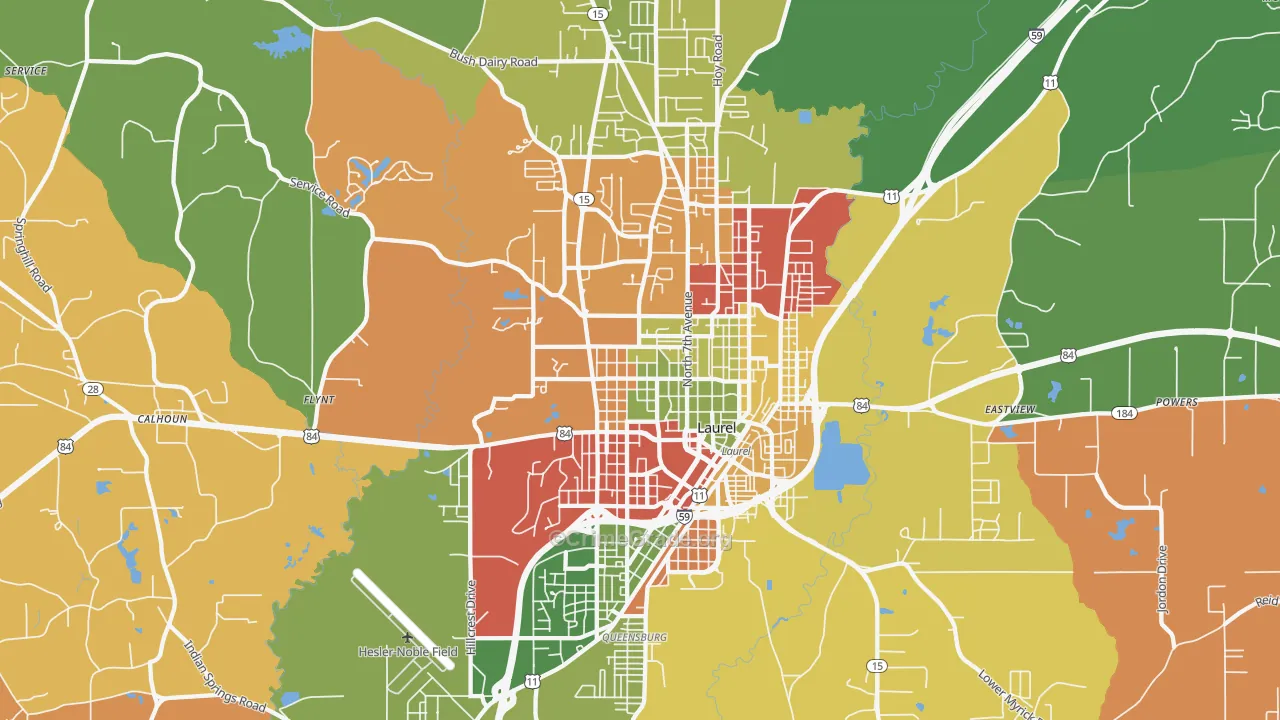 39440, MS Map of Drug-Related Crime Rates