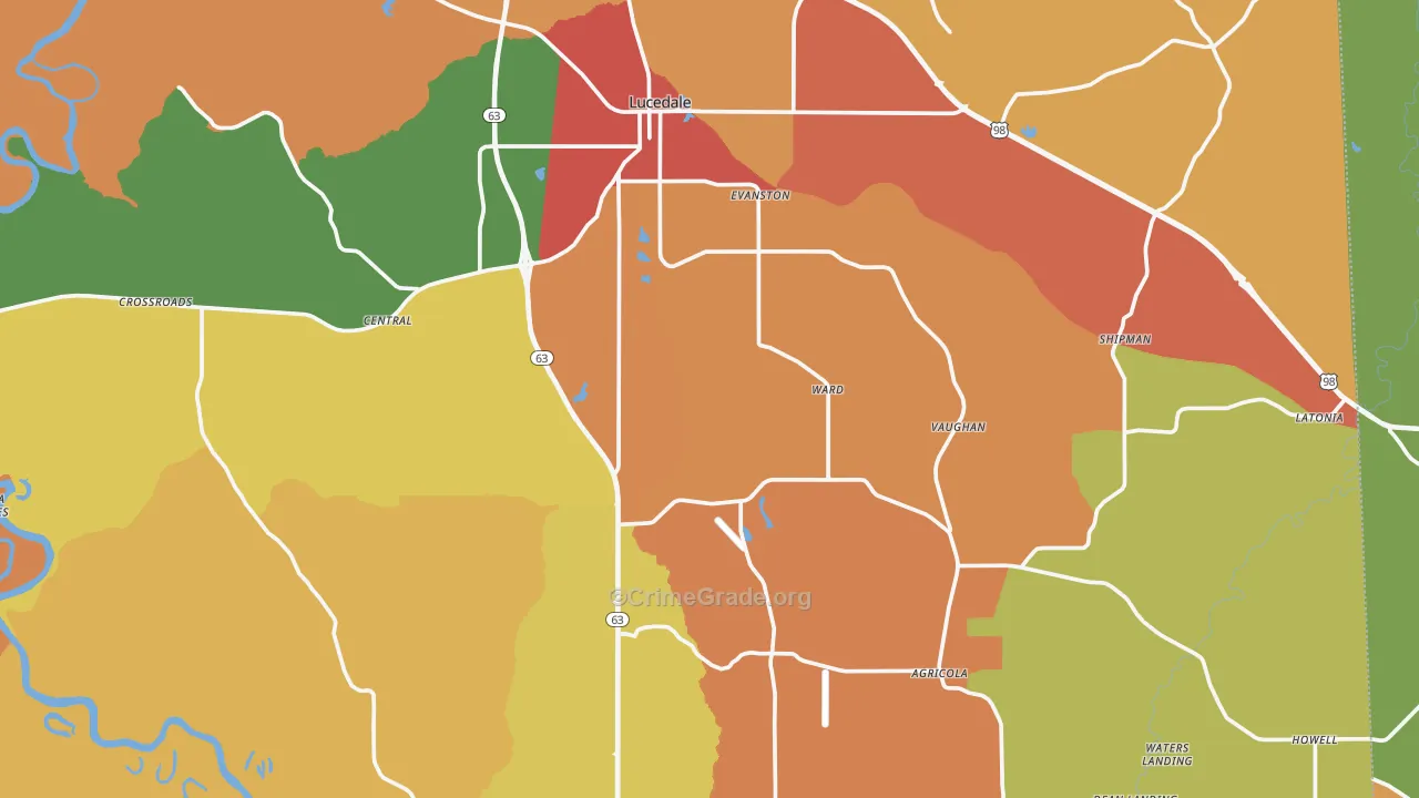 39452, MS Map of Drug-Related Crime Rates