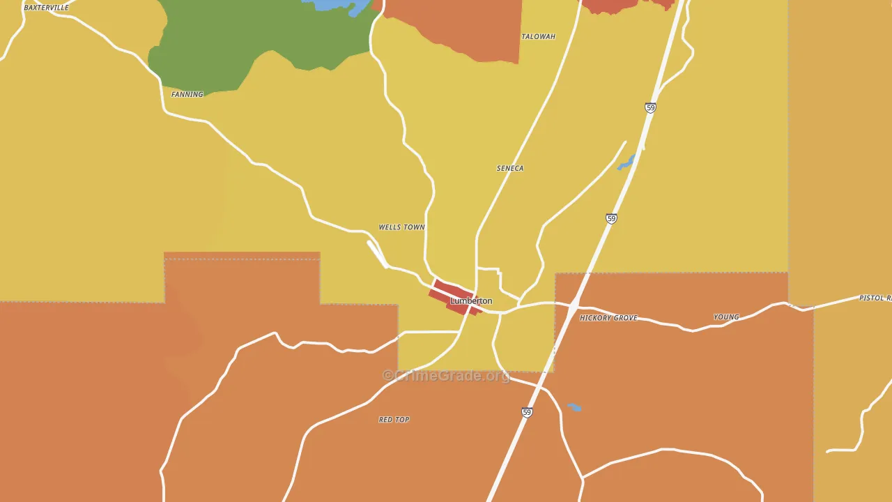 39455, MS Map of Drug-Related Crime Rates