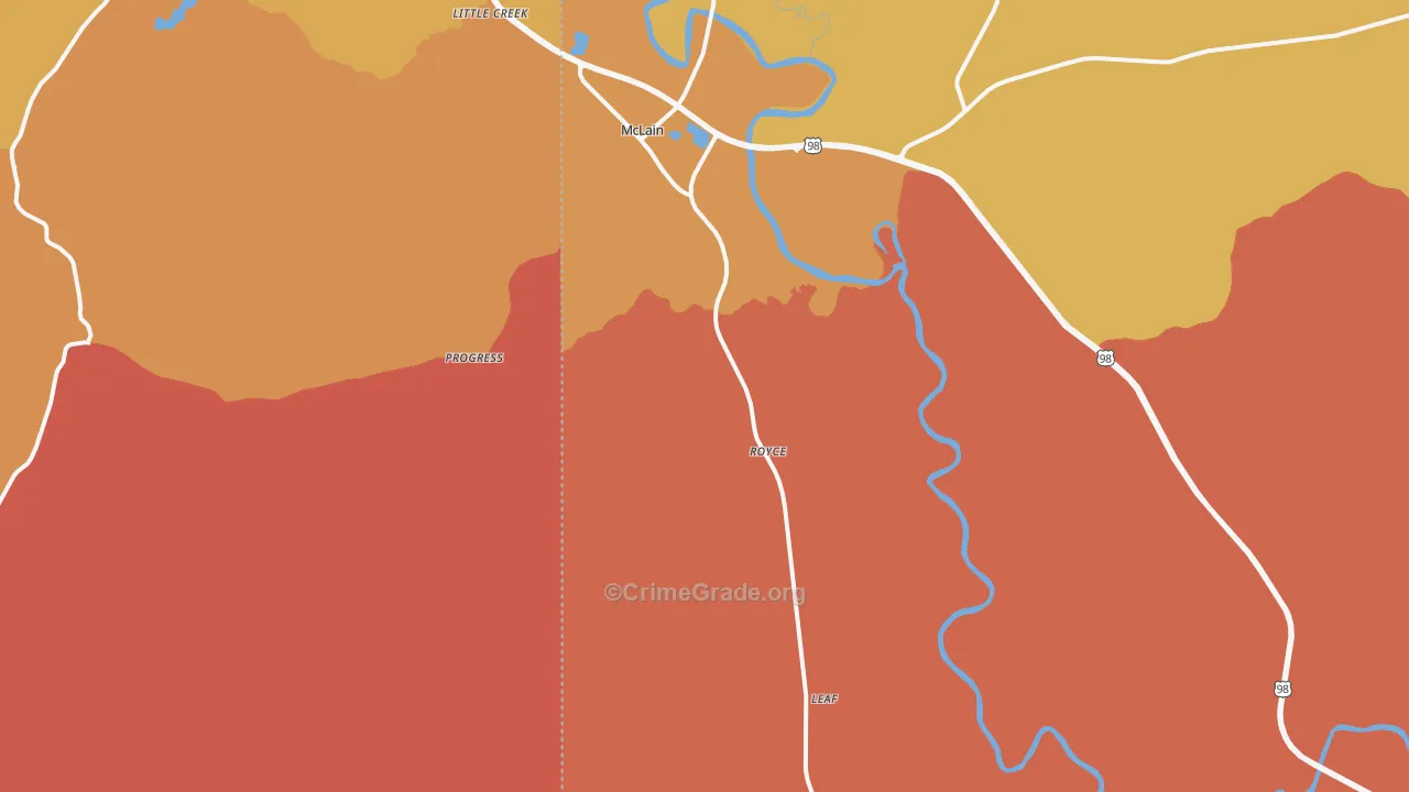 39456, MS Map of Drug-Related Crime Rates