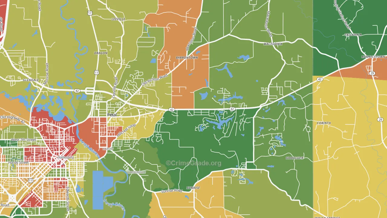 39465, MS Map of Drug-Related Crime Rates
