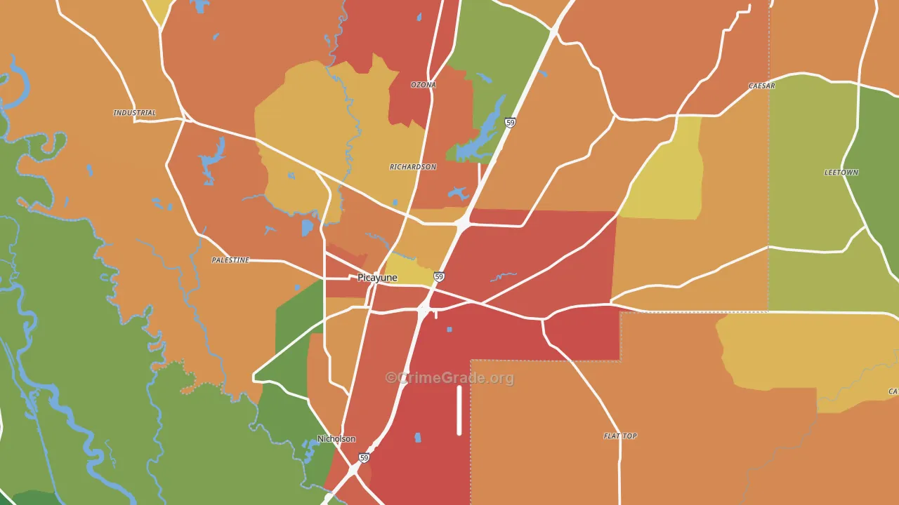 39466, MS Map of Drug-Related Crime Rates