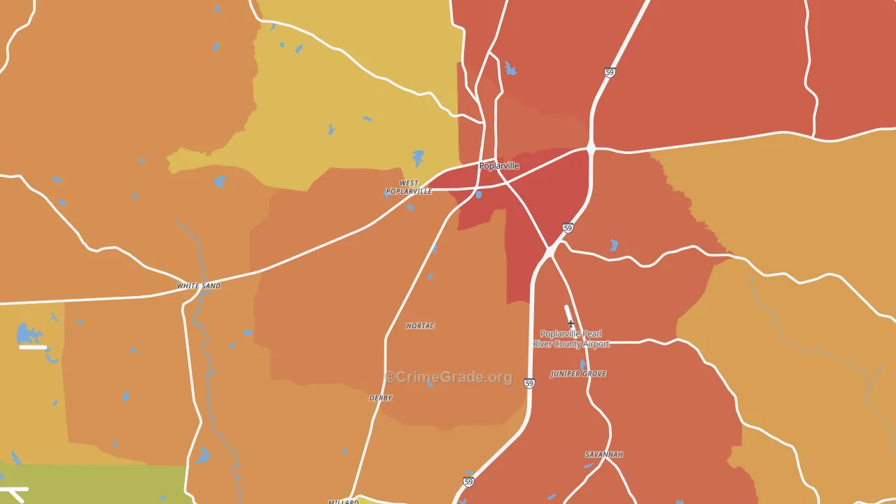 39470, MS Map of Drug-Related Crime Rates