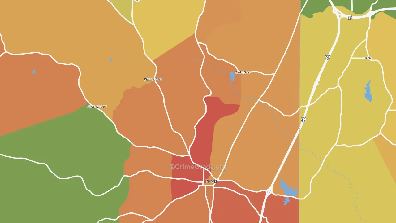 39475, MS Map of Drug-Related Crime Rates