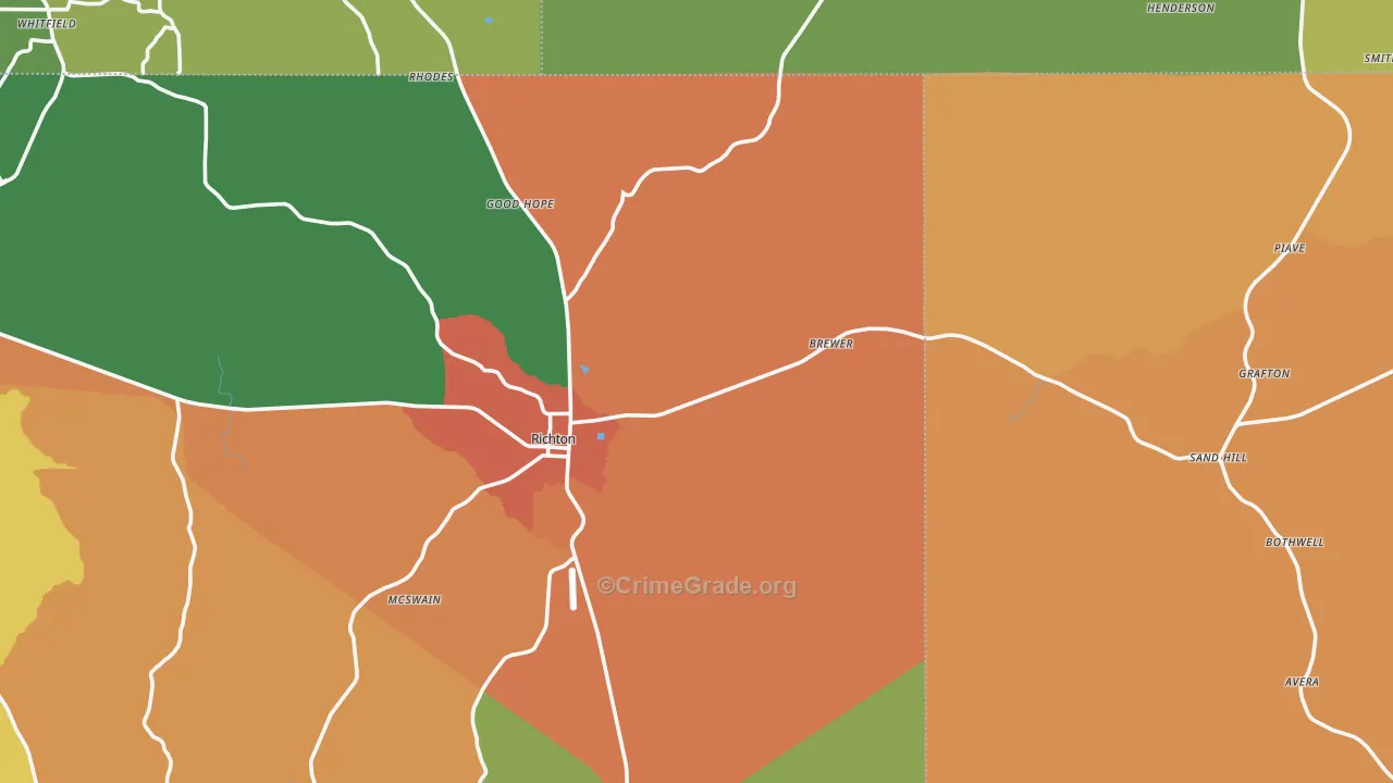39476, MS Map of Drug-Related Crime Rates