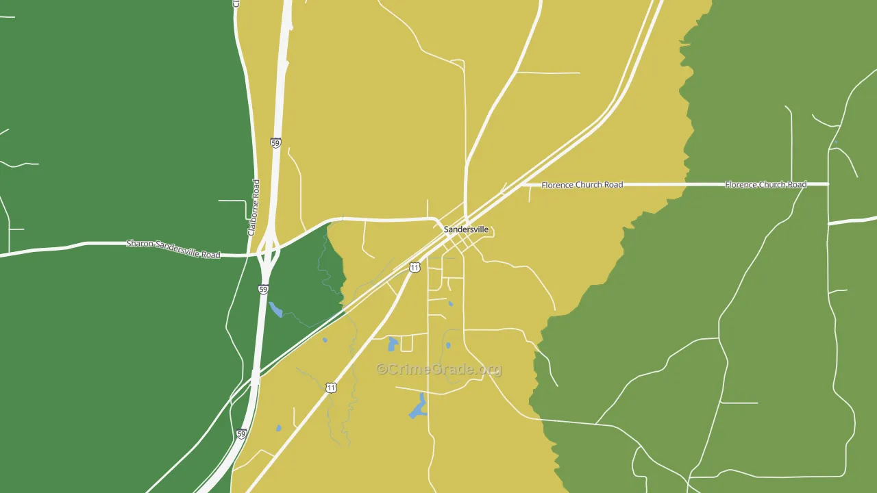 39477, MS Map of Drug-Related Crime Rates