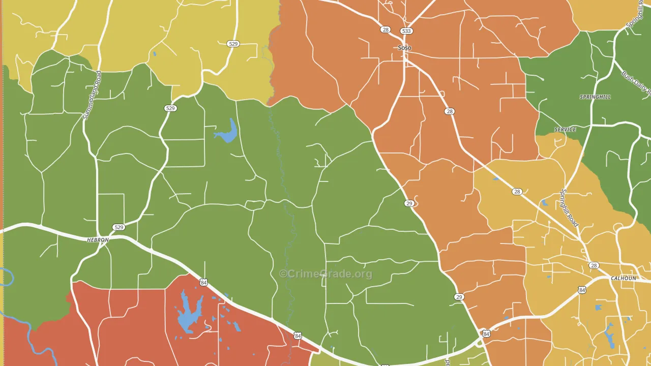 39480, MS Map of Drug-Related Crime Rates