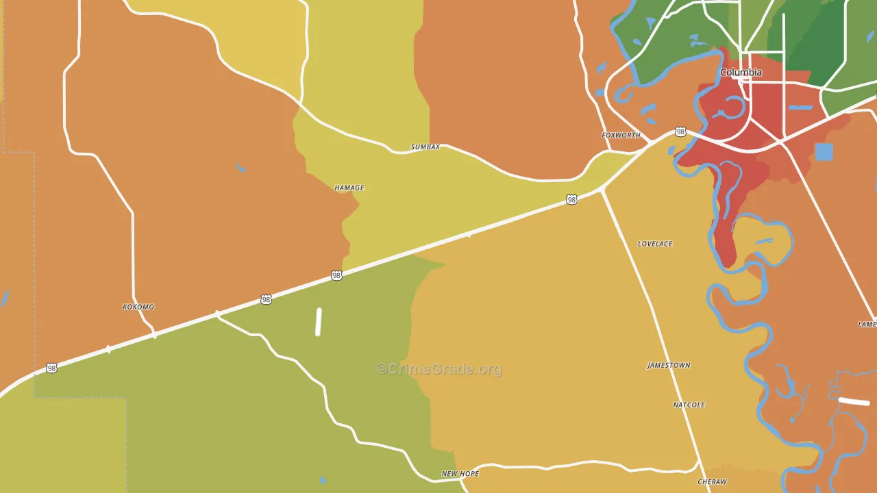 39483, MS Map of Drug-Related Crime Rates