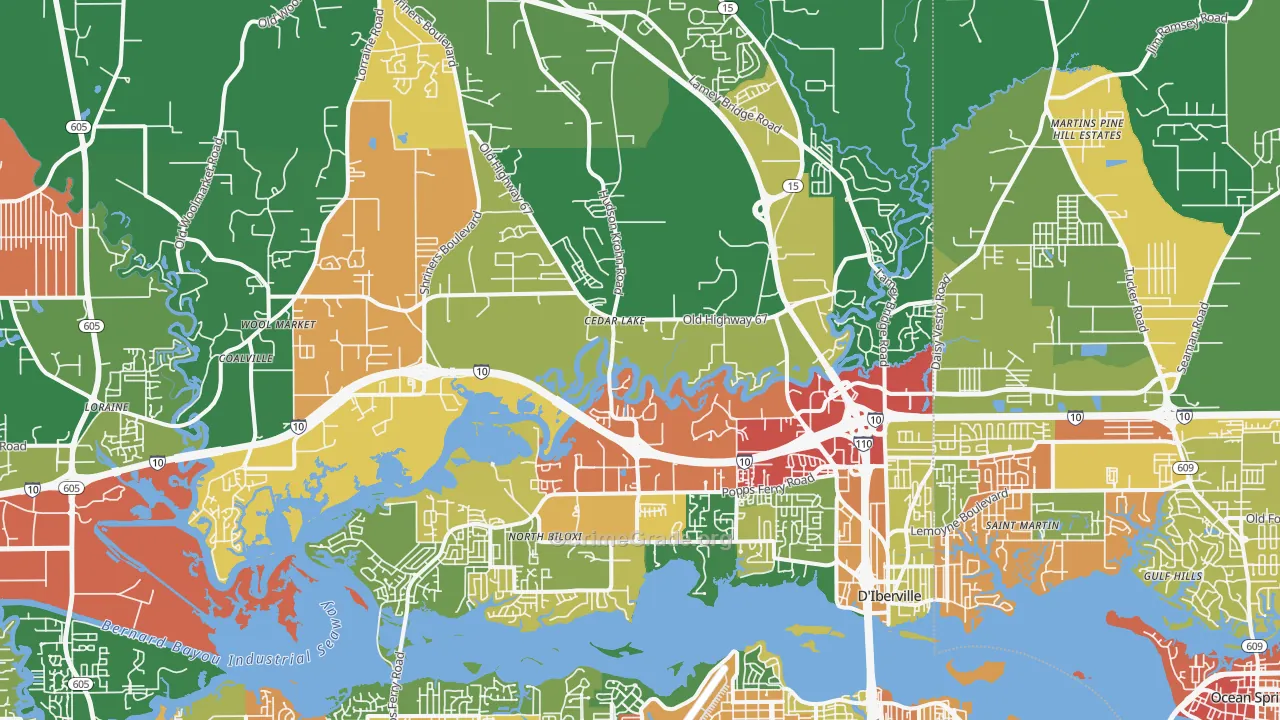 39532, MS Map of Drug-Related Crime Rates