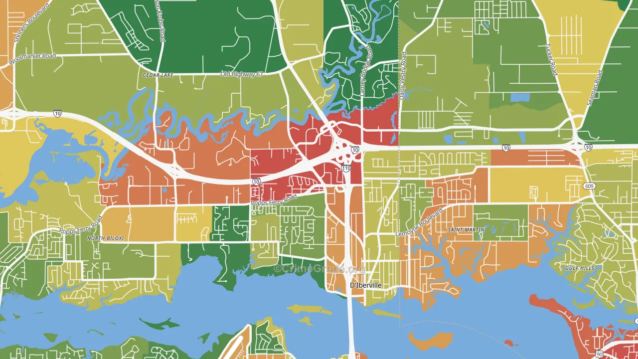 39540, MS Map of Drug-Related Crime Rates
