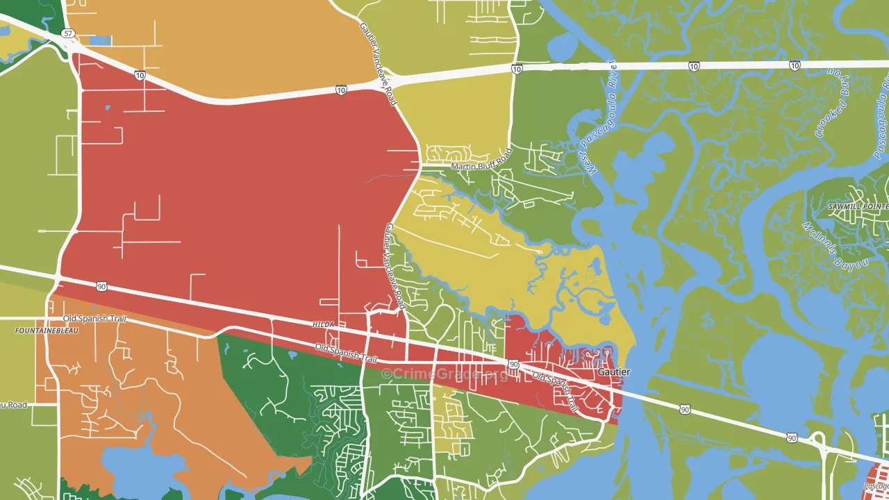 39553, MS Map of Drug-Related Crime Rates