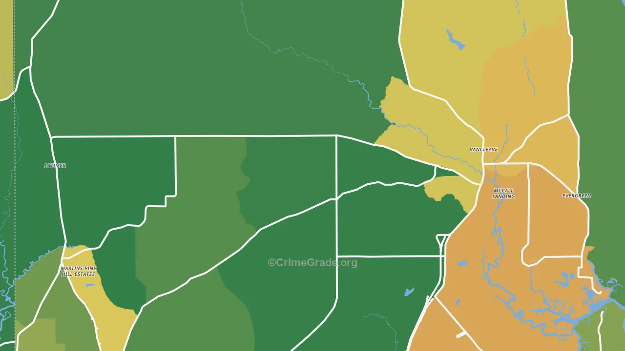 39565, MS Map of Drug-Related Crime Rates