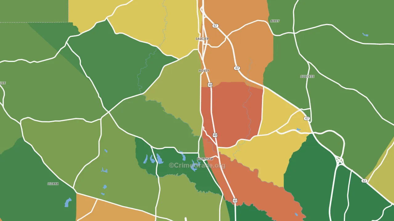 39574, MS Map of Drug-Related Crime Rates