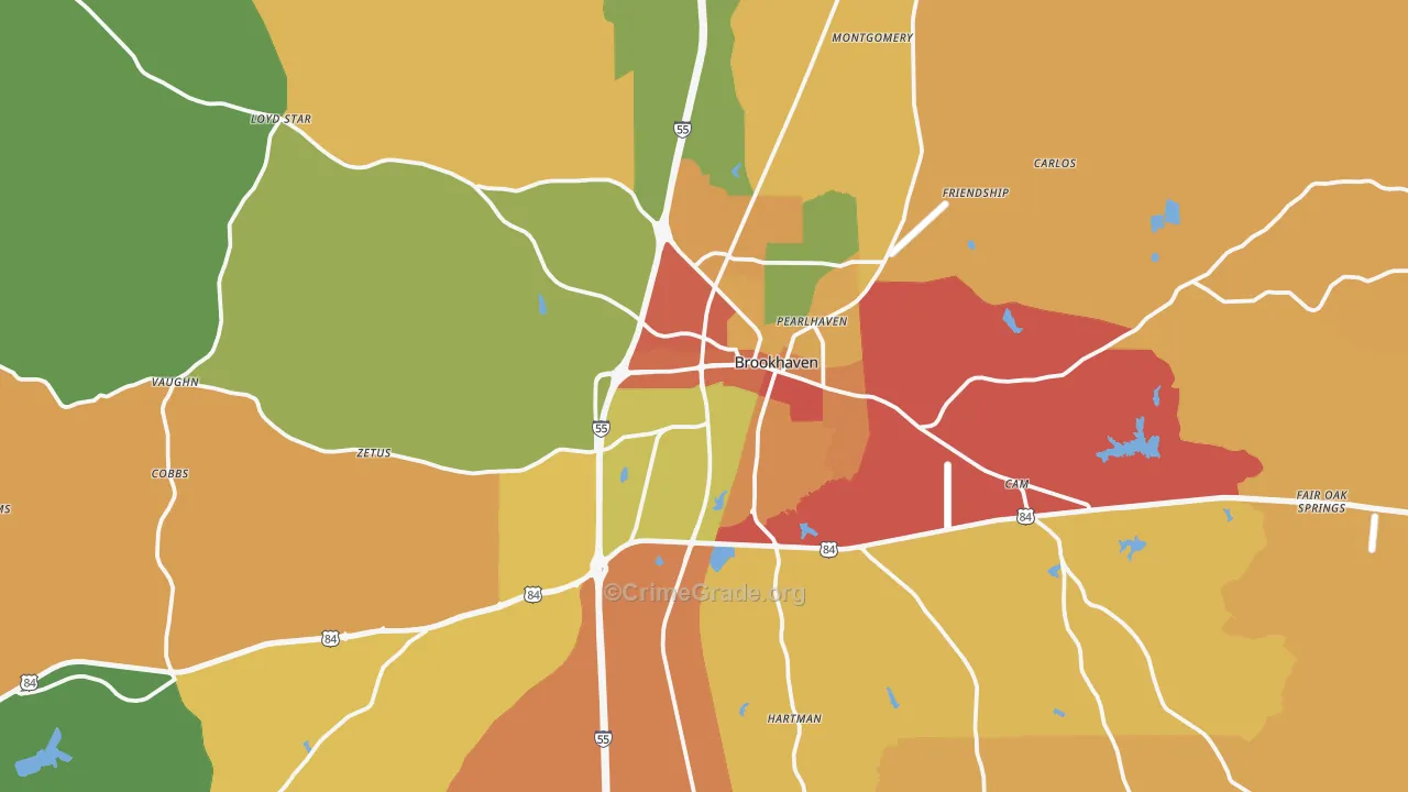 39601, MS Map of Drug-Related Crime Rates