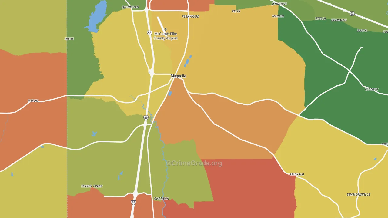 39652, MS Map of Drug-Related Crime Rates