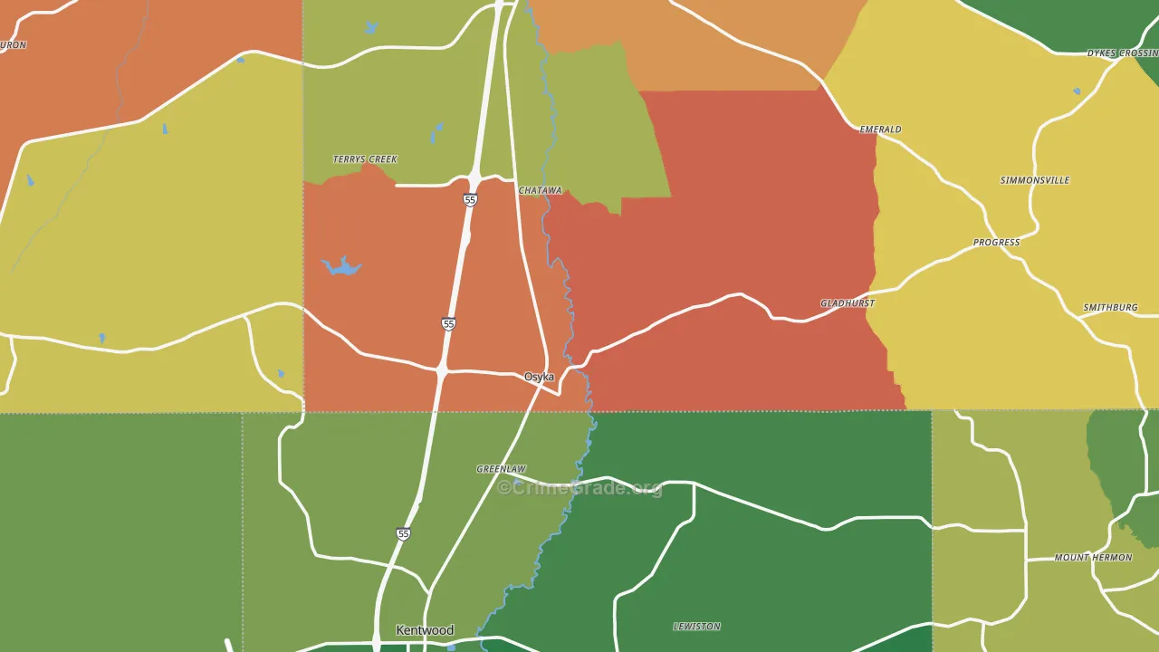 39657, MS Map of Drug-Related Crime Rates