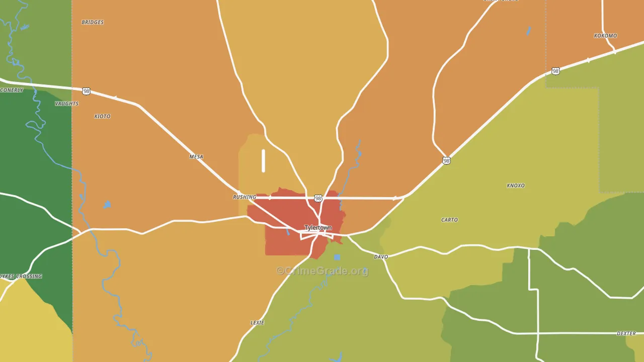 39667, MS Map of Drug-Related Crime Rates