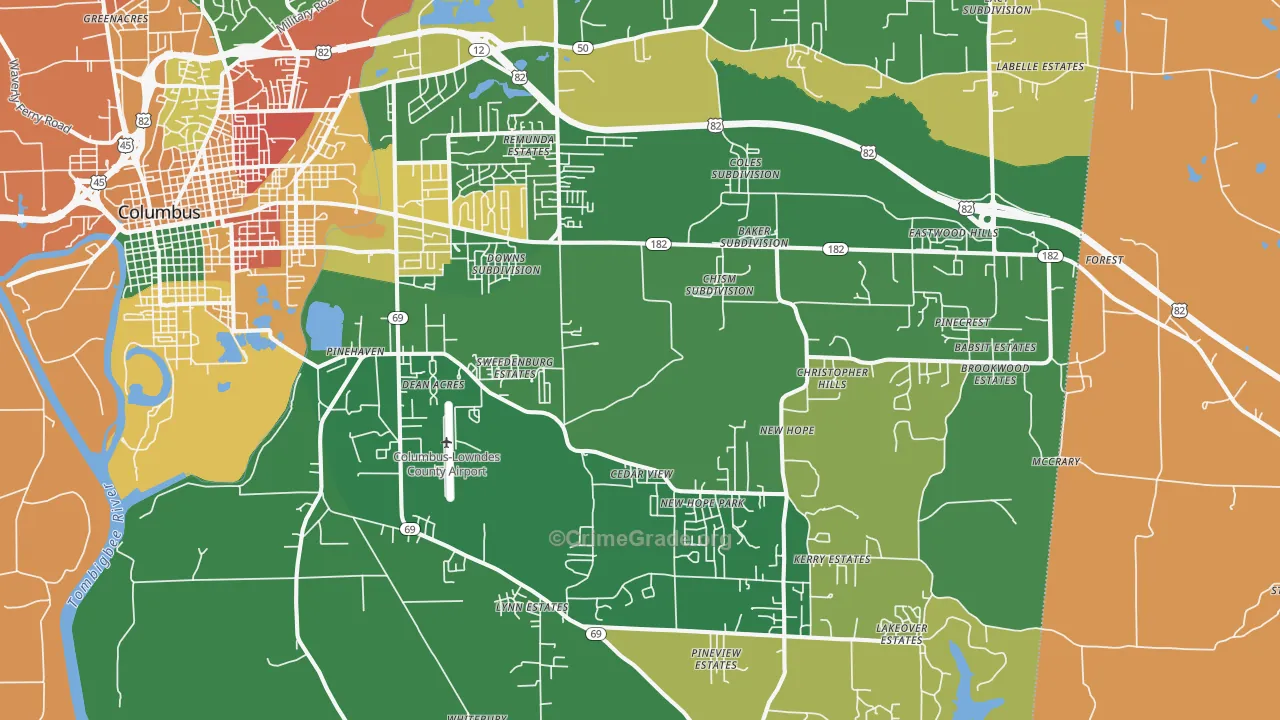 39702, MS Map of Drug-Related Crime Rates