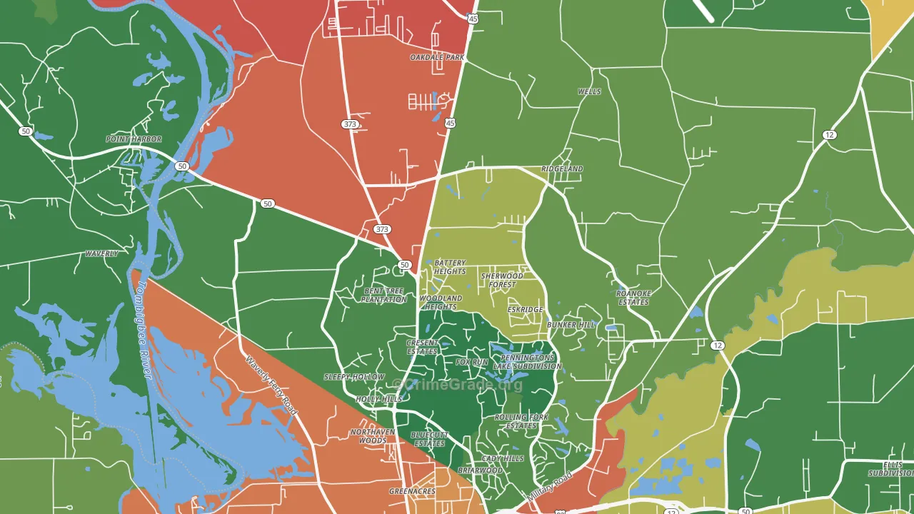 39705, MS Map of Drug-Related Crime Rates