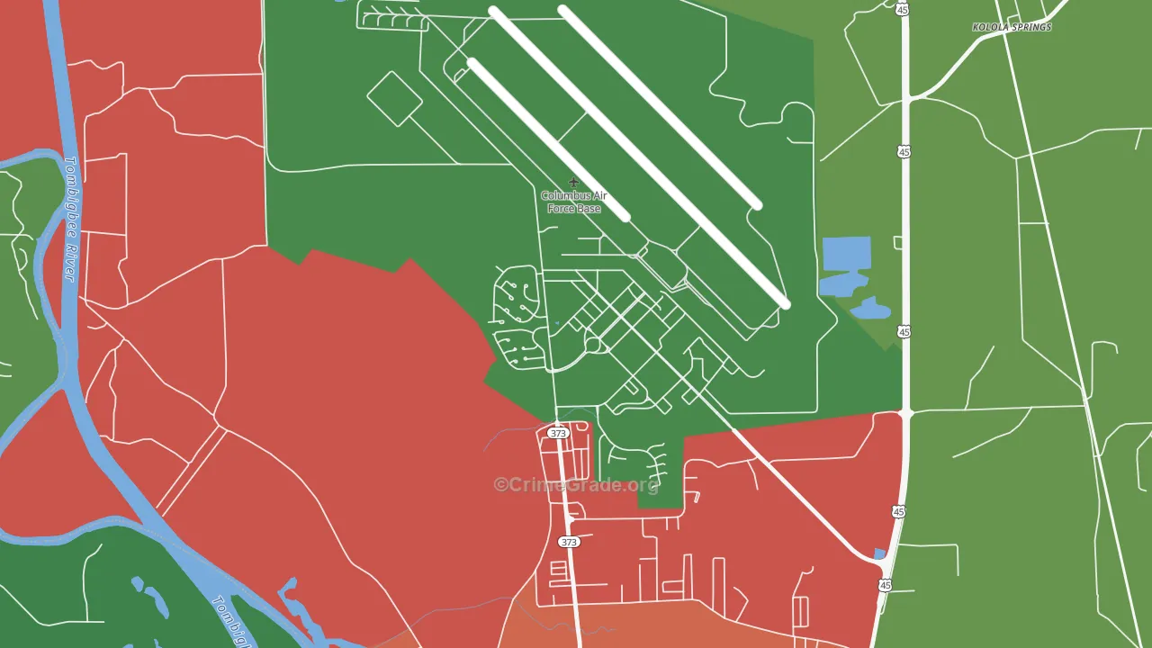 39710, MS Map of Drug-Related Crime Rates