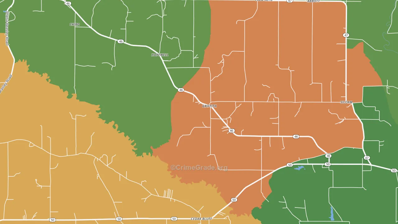 39741, MS Map of Drug-Related Crime Rates