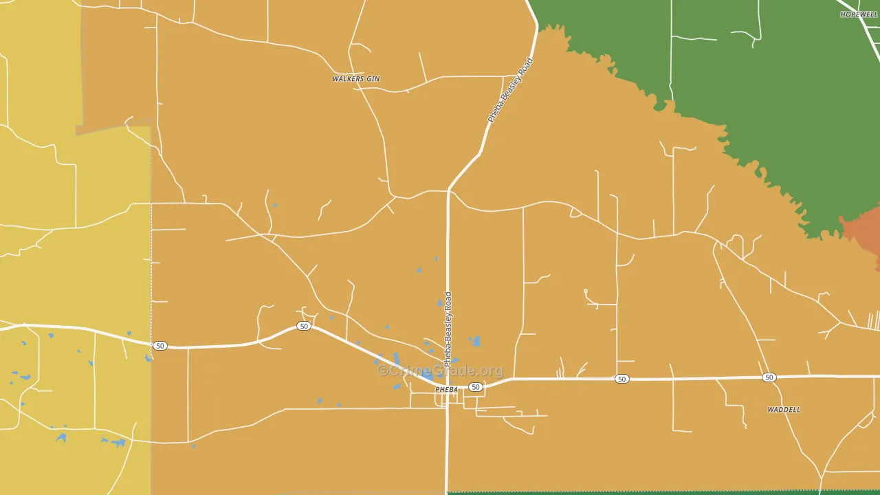 39755, MS Map of Drug-Related Crime Rates