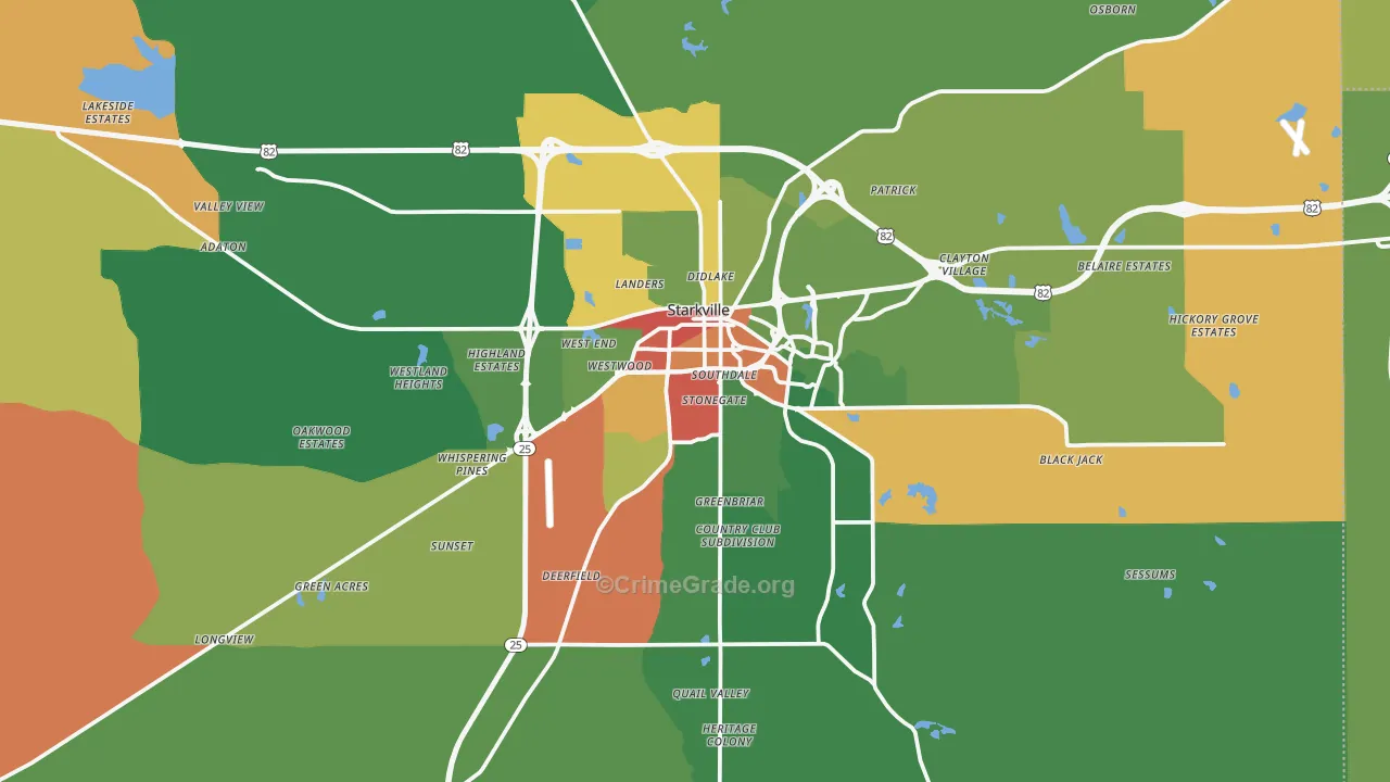 39759, MS Map of Drug-Related Crime Rates