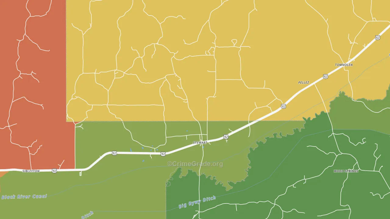 39767, MS Map of Drug-Related Crime Rates