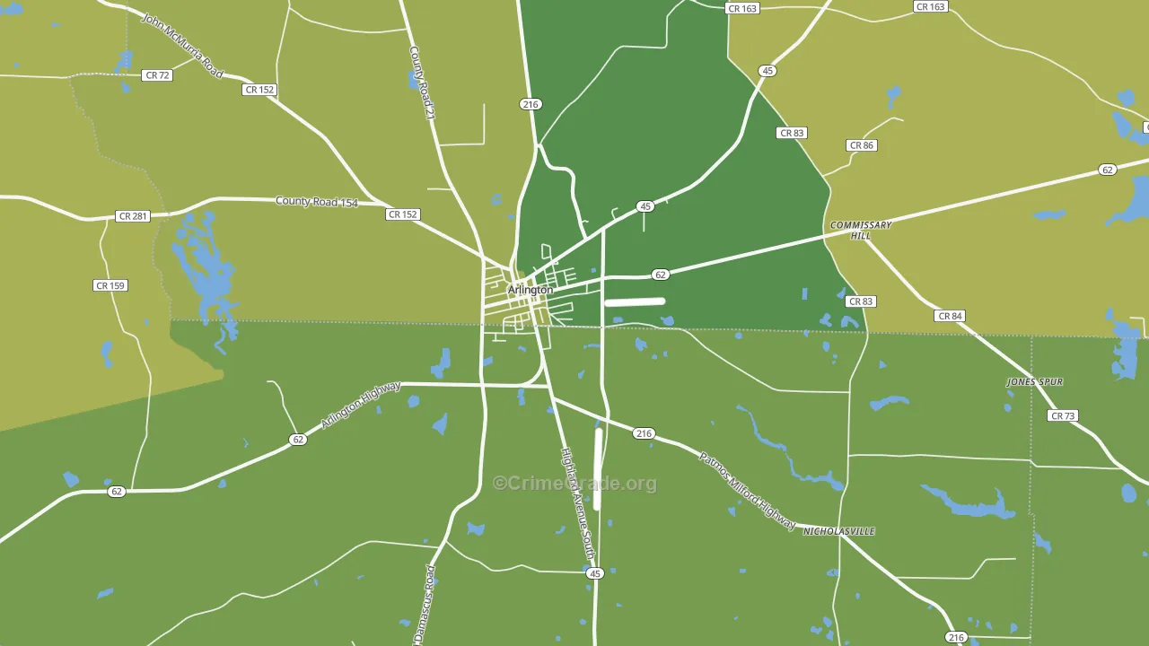 39813, GA Map of Drug-Related Crime Rates