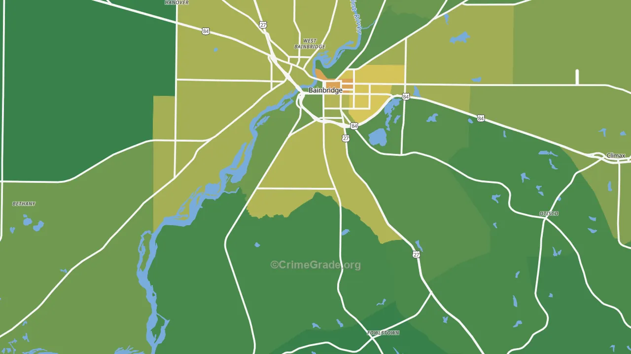 39819, GA Map of Drug-Related Crime Rates