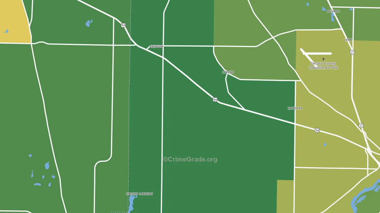 39825, GA Map of Drug-Related Crime Rates