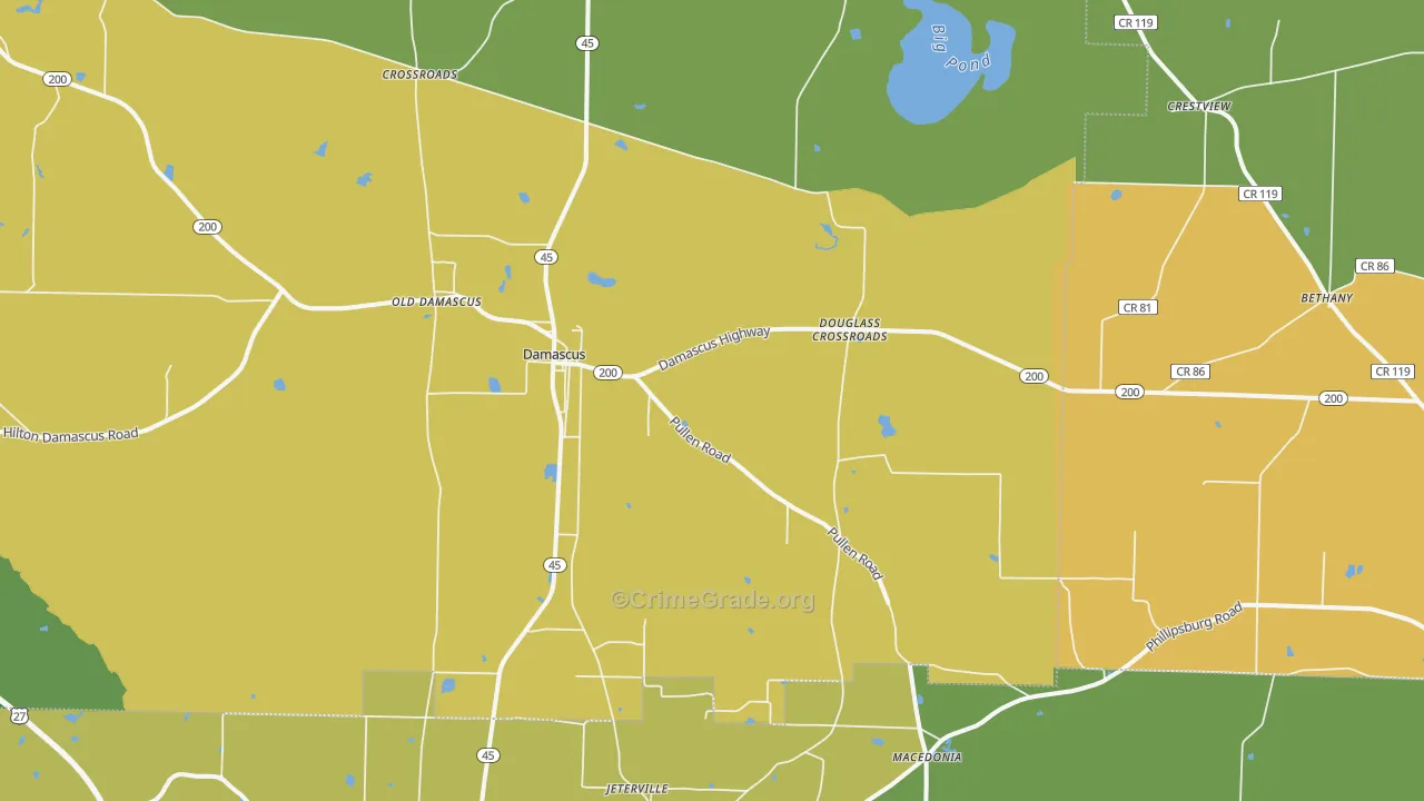 39841, GA Map of Drug-Related Crime Rates