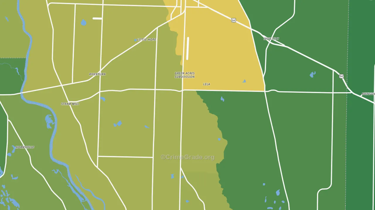 39845, GA Map of Drug-Related Crime Rates