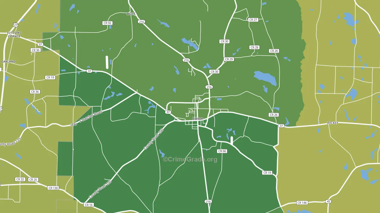 39846, GA Map of Drug-Related Crime Rates