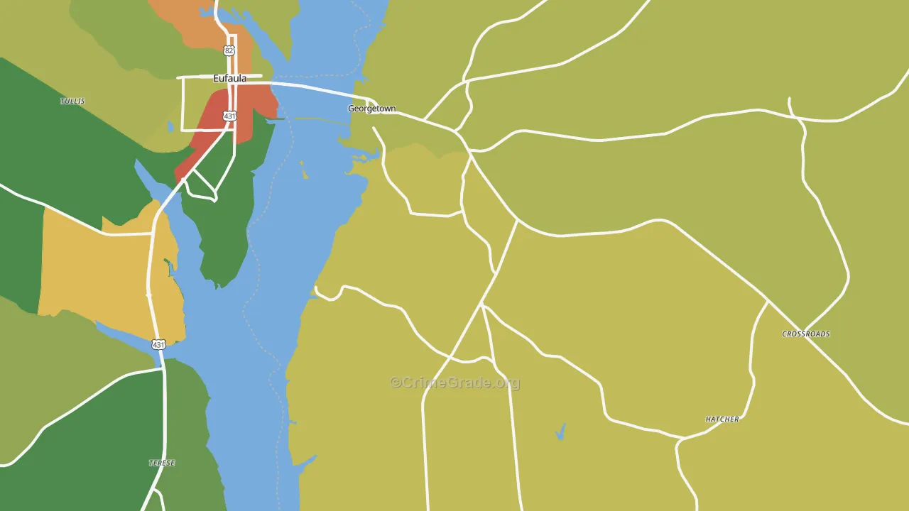 39854, GA Map of Drug-Related Crime Rates